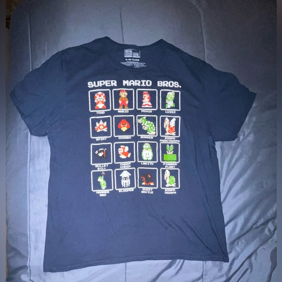 Mad Engine Men’s Super Mario Bros. Graphic Tee - Navy - XL - Picture 1 of 6